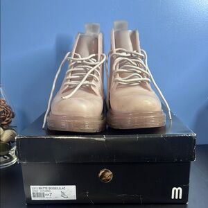 Melissa Light Pink Combat Boots